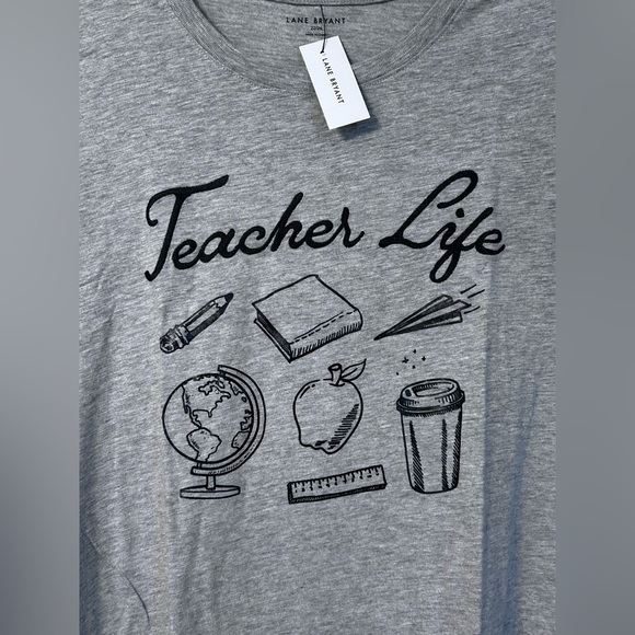 Lane Bryant “Teacher Life” graphic tee, size 26/28 - Picture 5 of 9